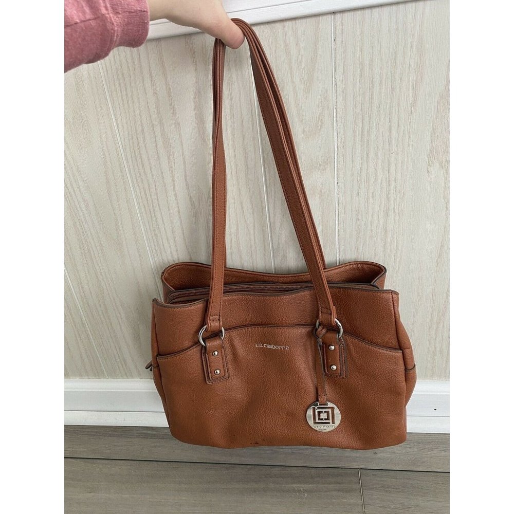 Liz Claiborne Briefcase Bag, Multi Compartment Good Preowned Condition Brown
